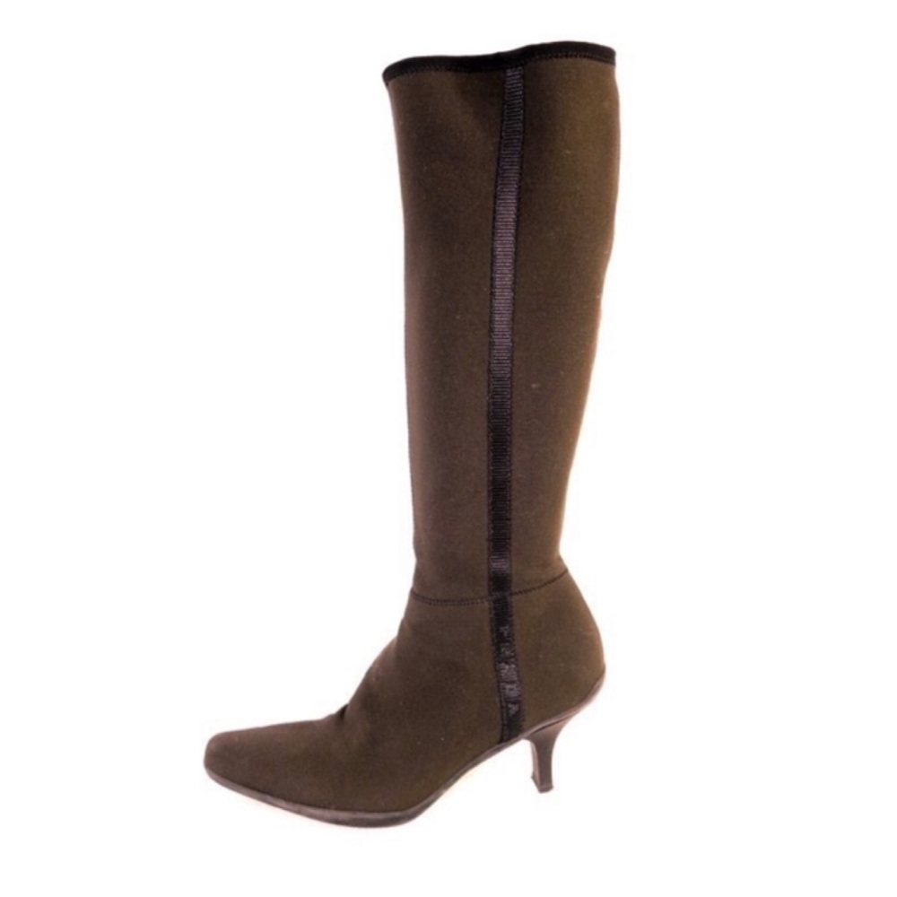✨PRADA Logo Knee High Brown Boots Shoes